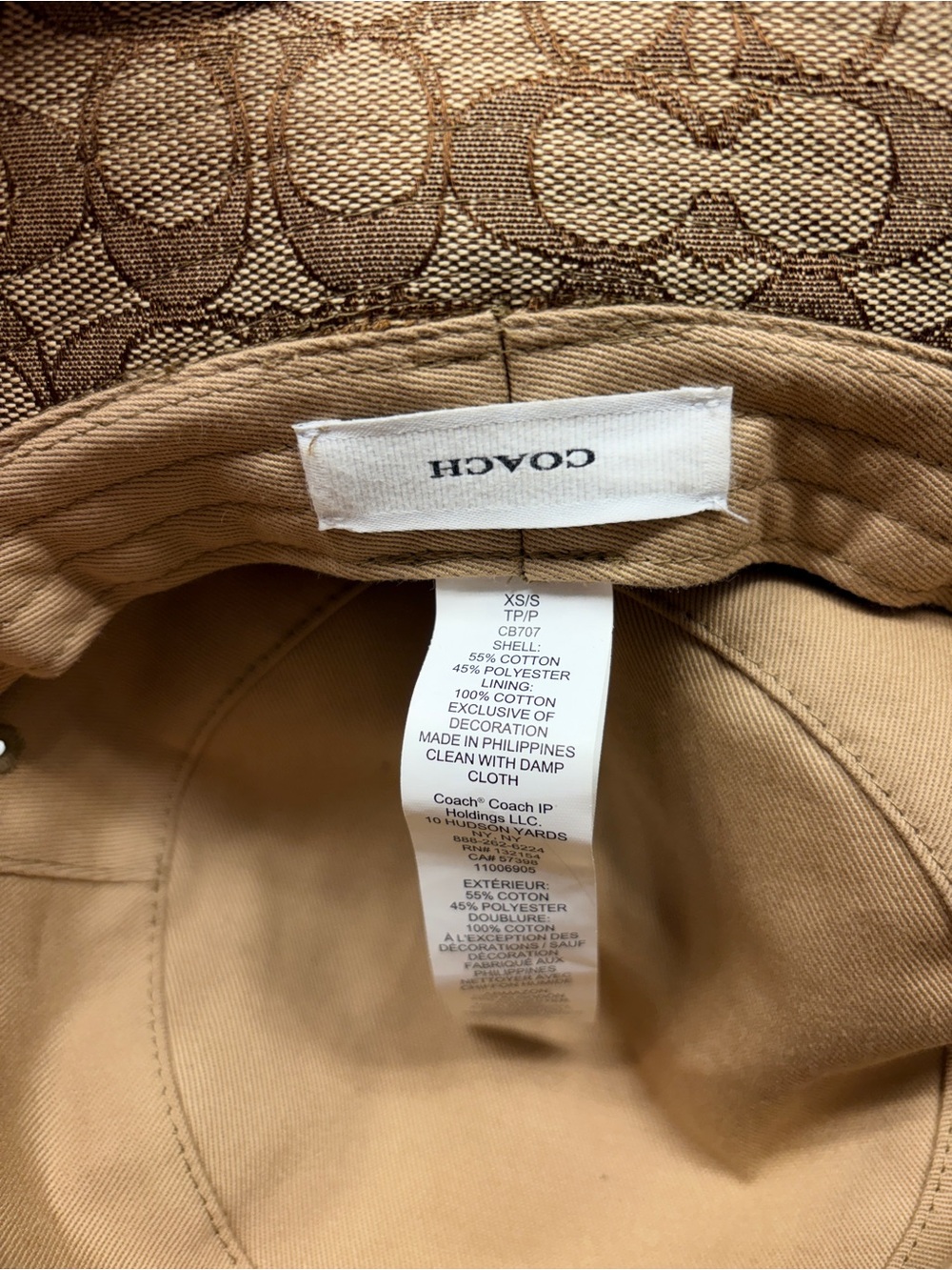 Coach Signature Canvas Bucket Hat - Tan/Brown - Picture 3 of 3